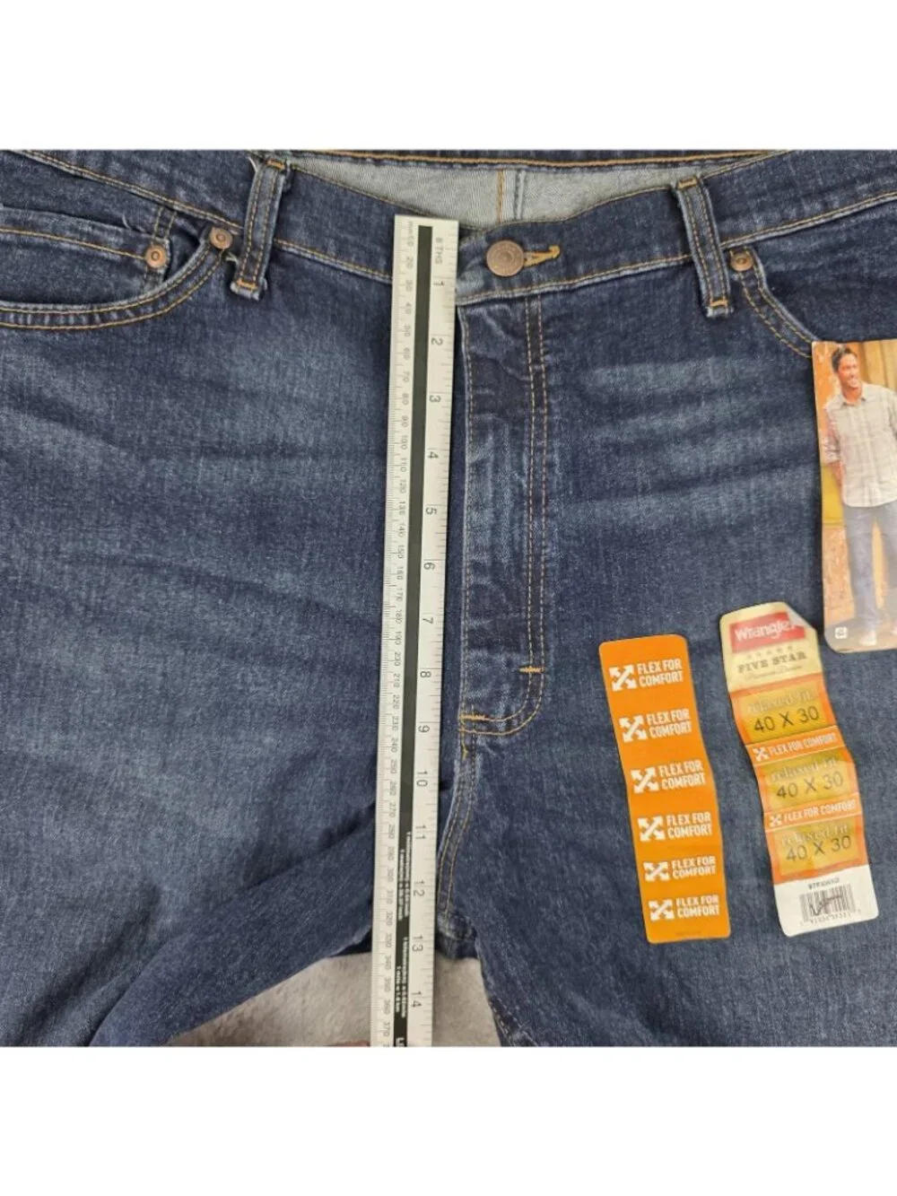 Wrangler Five Star Jeans Mens 40x30 Relaxed Straight Dark Wash Denim NWT